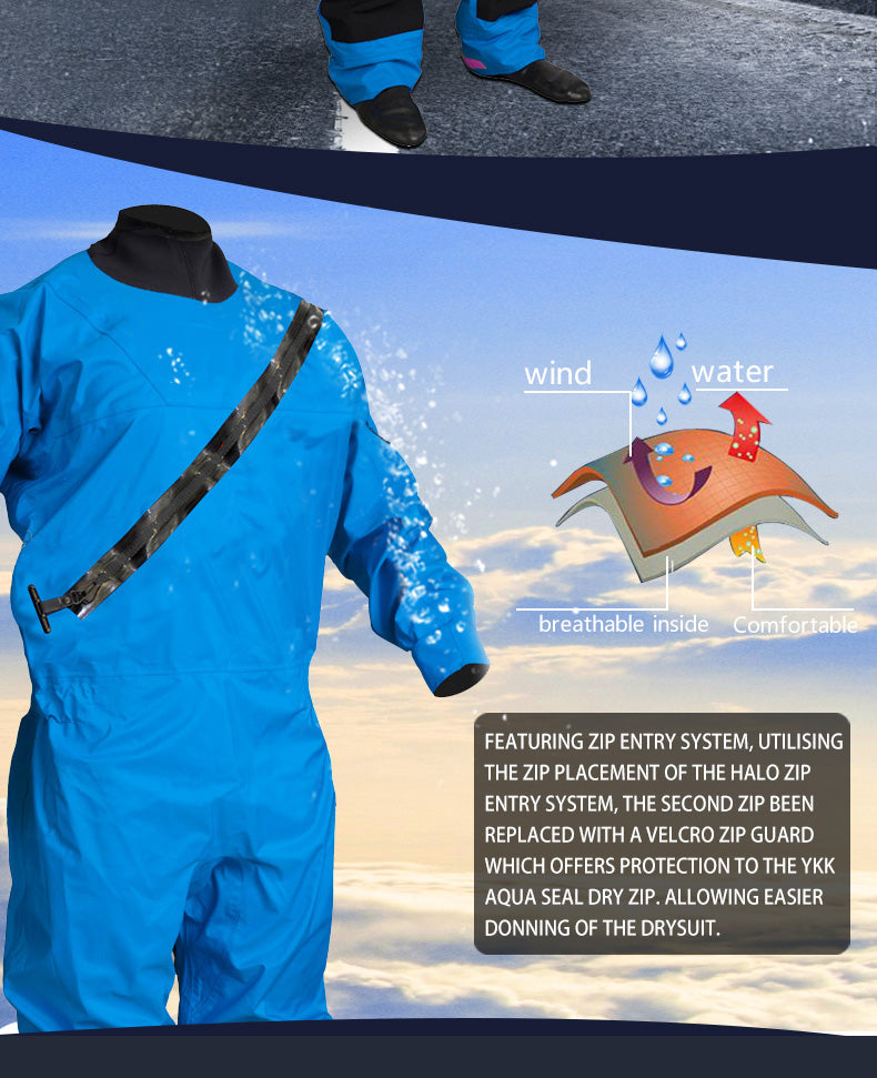 LKVER Men's Kayak Dry Suit Surf 4-layer Waterproof Fabrics