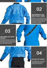 LKVER Men's Kayak Dry Suit Surf 4-layer Waterproof Fabrics