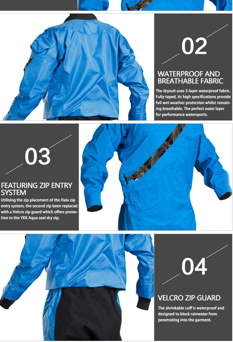 LKVER Men's Kayak Dry Suit Surf 4-layer Waterproof Fabrics