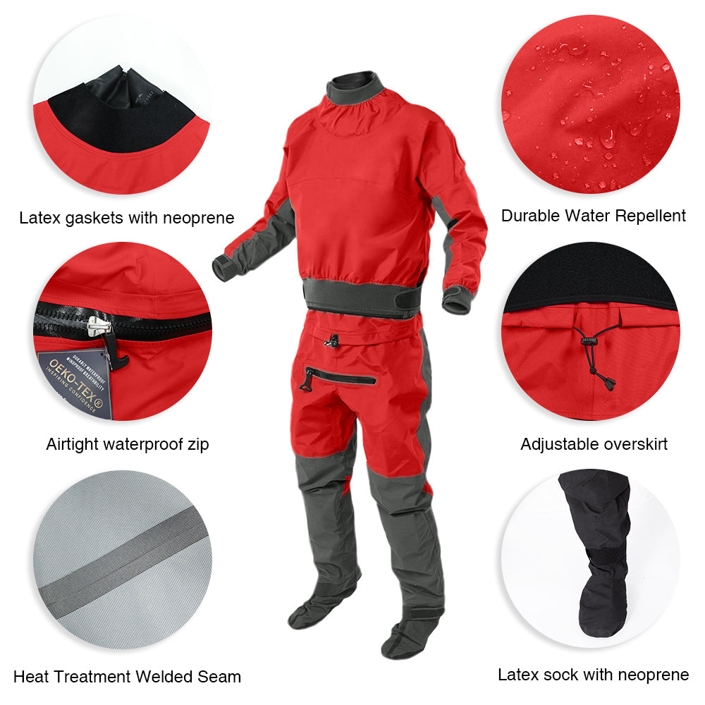 LKVER Outdoor Sports Drysuit Kayak Dry Wetsuit